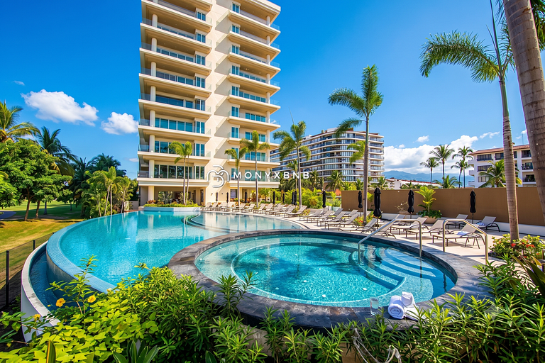 Luxurious 1-bedroom, 180° balcony and golf by Monyxbnb